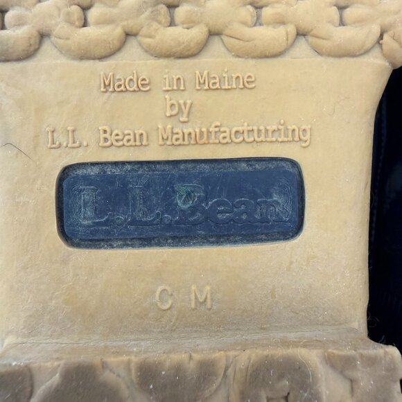 Vintage 90s LL BEAN Leather Lace Up Blue Duck Boots W7-8 / M5 - Picture 14 of 16